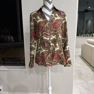Talbots Multicolor Paisley Blouse